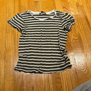 AllSaints Mazzy Stripe Linen Mix Tee - size S